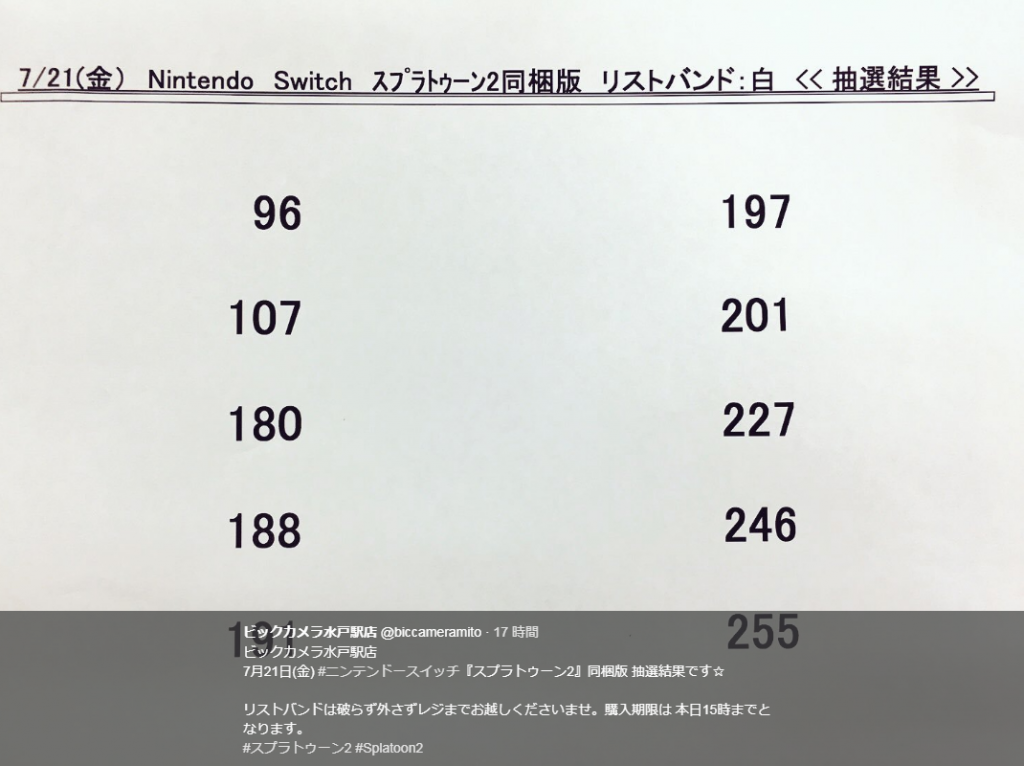 ビックカメラ switch 抽選